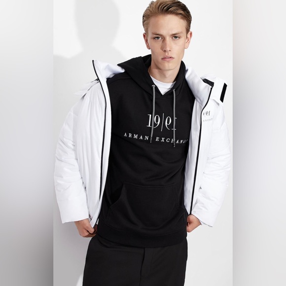 Armani Exchange Blouson White Jacket 6KZB12 ZNICZ 1100 - Picture 5 of 8